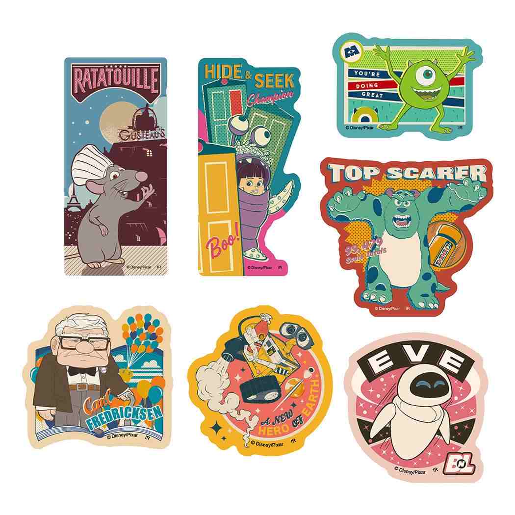 PIXAR ダイカットシール マットステッカーセット 7枚入り ディズニー ピクサー インロック コレクション雑貨 キャラクター グッズ メール便可 シネマコレクション