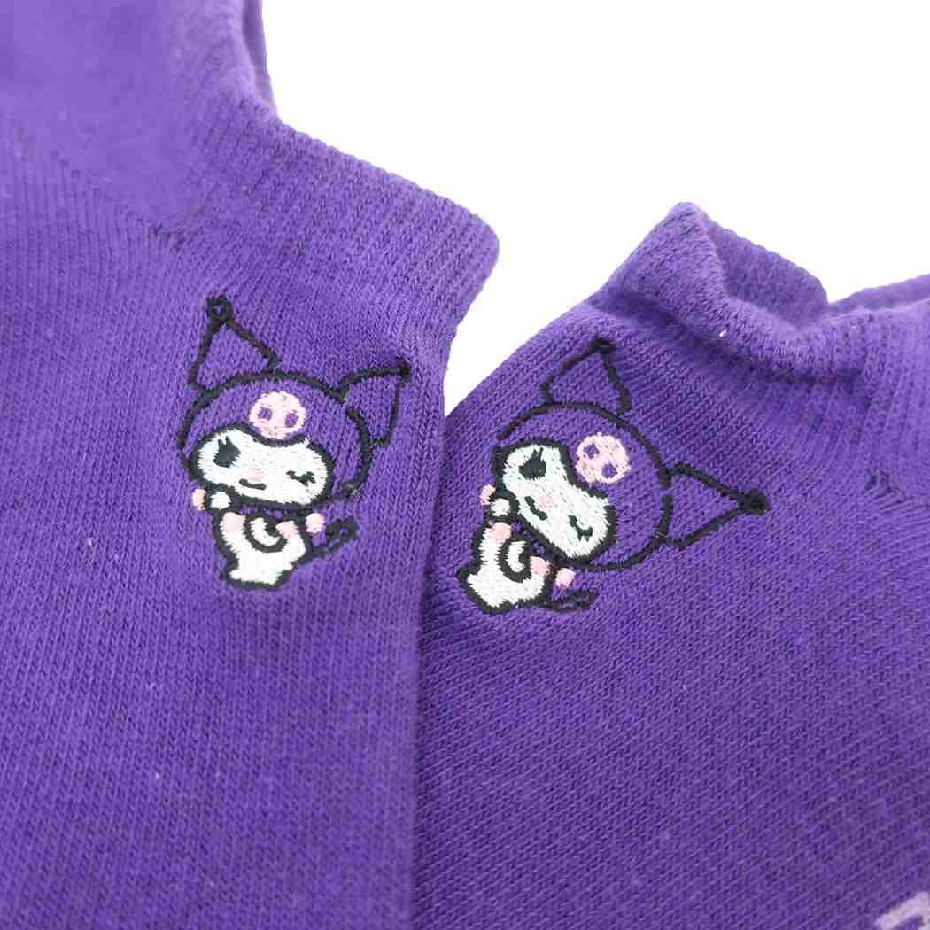 刺繍スニーカーソックス レディース 女性用靴下 クロミ ビビッド サンリオ ジェイズプランニング かわいい メール便可