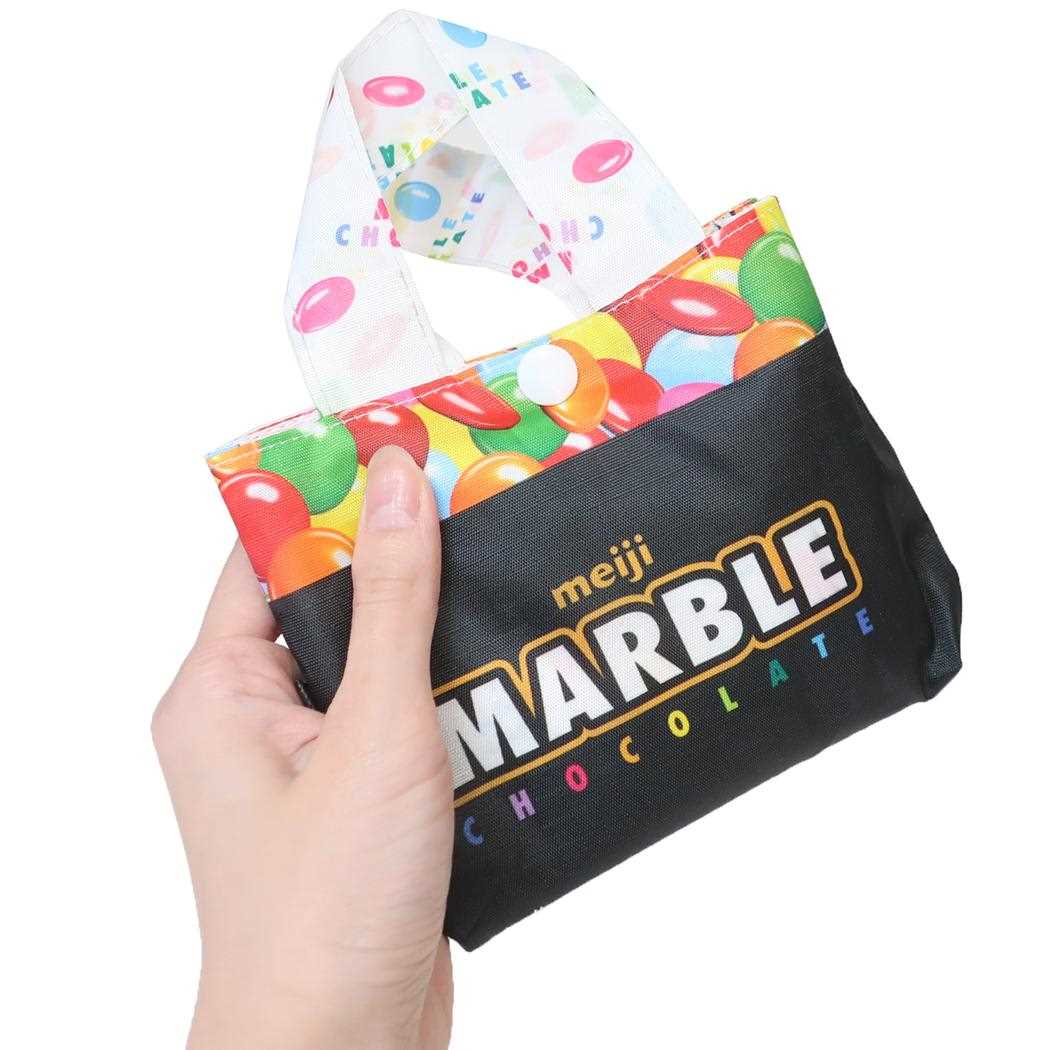 折りたたみショッピングバッグ エコバッグ マーブルチョコレート BK お菓子パッケージ ジェイズプランニング お買い物かばん メール便可
