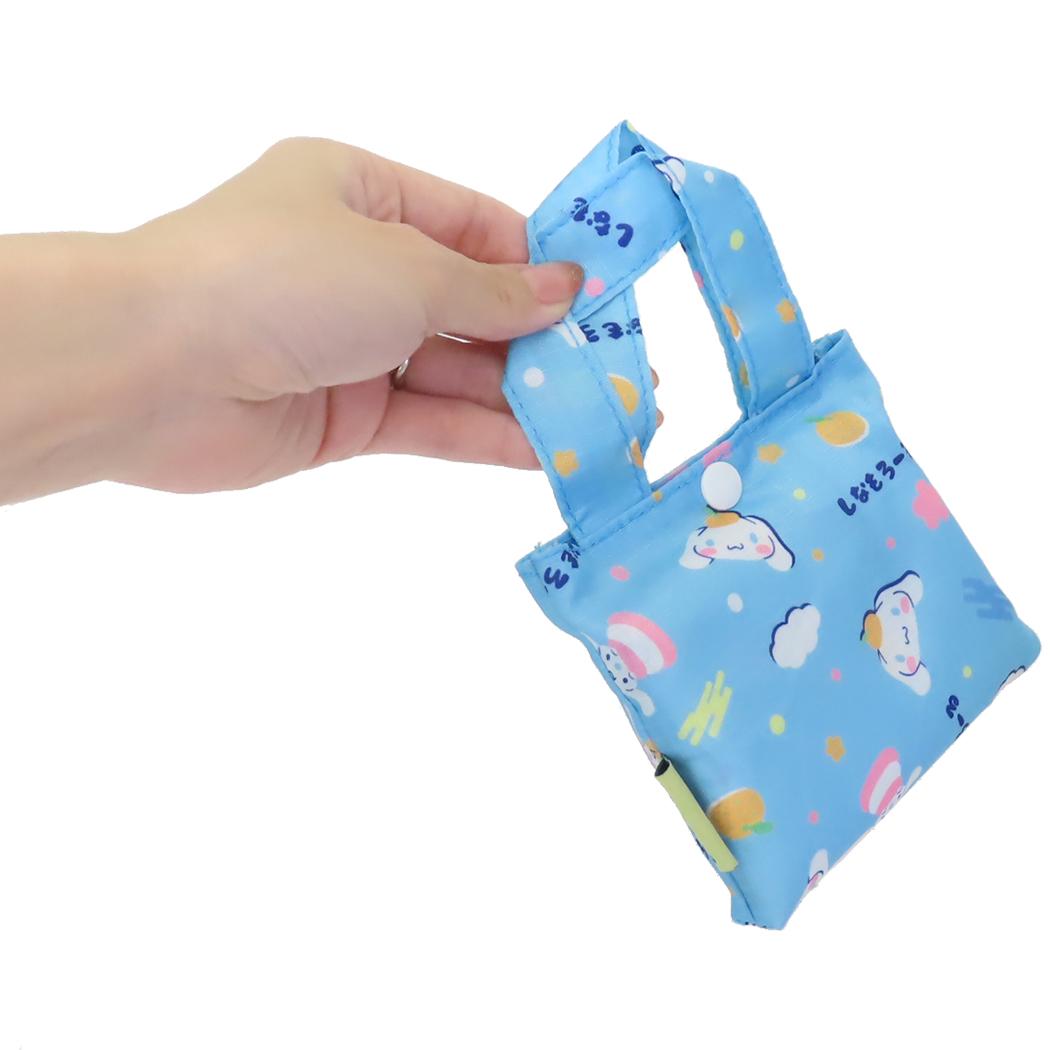 折りたたみショッピングバッグ エコバッグ シナモロール 水玉模様 サンリオ ジェイズプランニング お買い物かばん コンパクト メール便可
