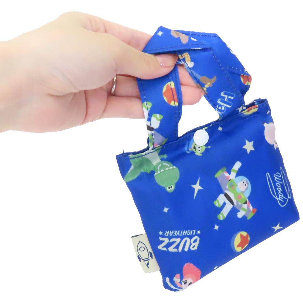 折りたたみショッピングバッグ エコバッグ トイストーリー ネイビーアイコン ディズニー ジェイズプランニング お買い物かばん コンパクト メール便可