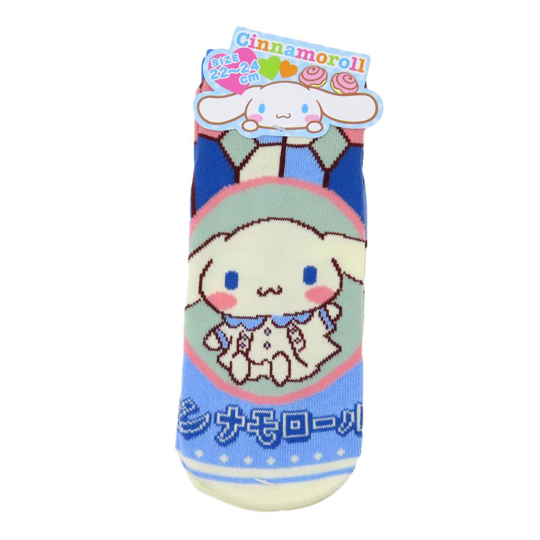 キャラクタージャガードソックス 女性用靴下 シナモロール ステンドグラス サンリオ ジェイズプランニング レディースソックス メール便可