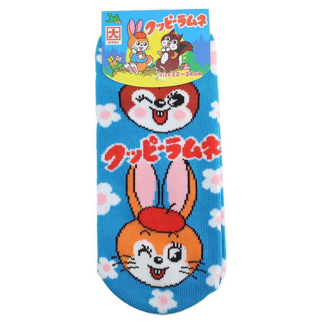 レディースソックス ジャガード 女性用靴下 クッピーラムネ フェイス お菓子パッケージ ジェイズプランニング かわいい メール便可