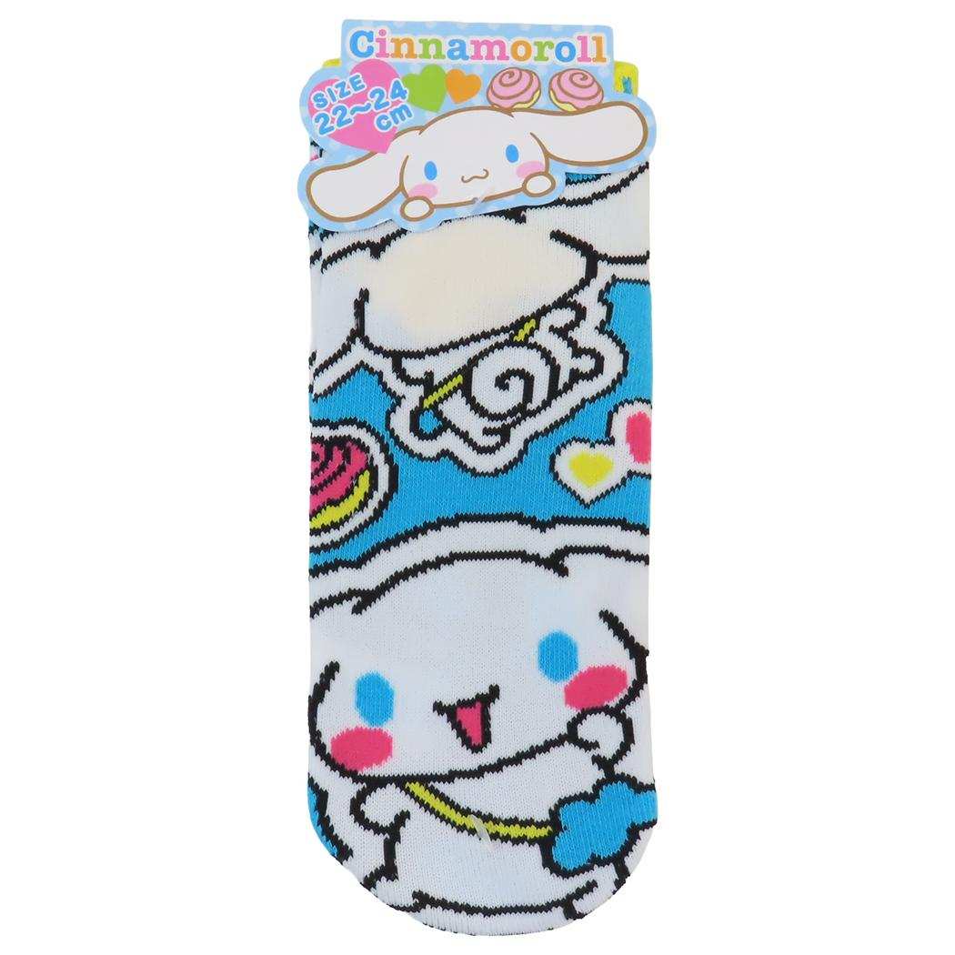 ジャガードソックス 女性用靴下 シナモロール フロントバック サンリオ ジェイズプランニング レディースソックス メール便可
