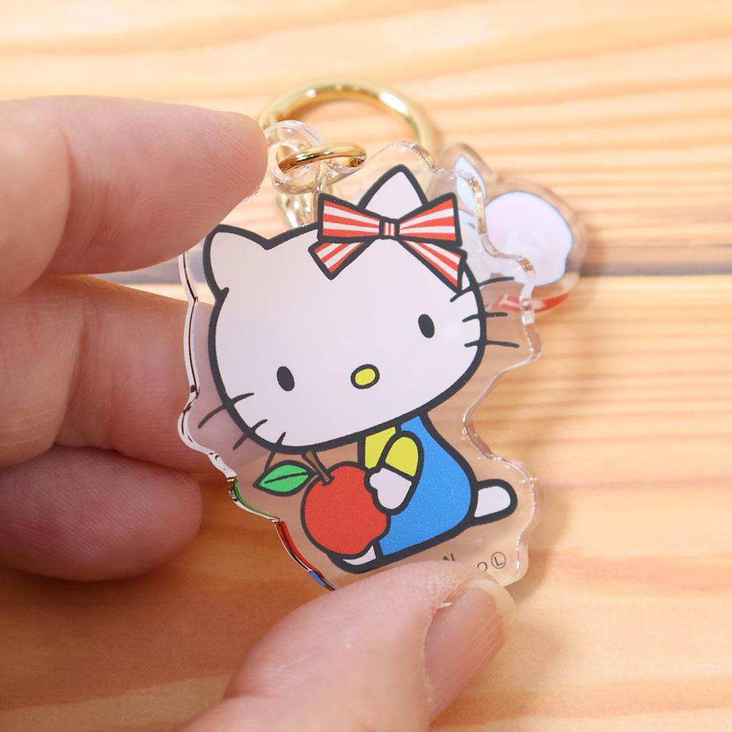 ハローキティxくまのがっこう キーリング アクリルキーホルダー ハローキティ りんご サンリオ