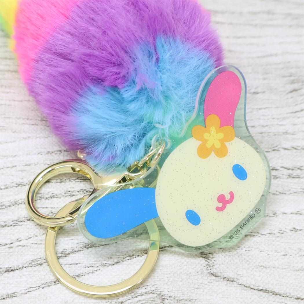 しっぽ型ファーキーホルダー キーリング ウサハナ サンリオ かわいい