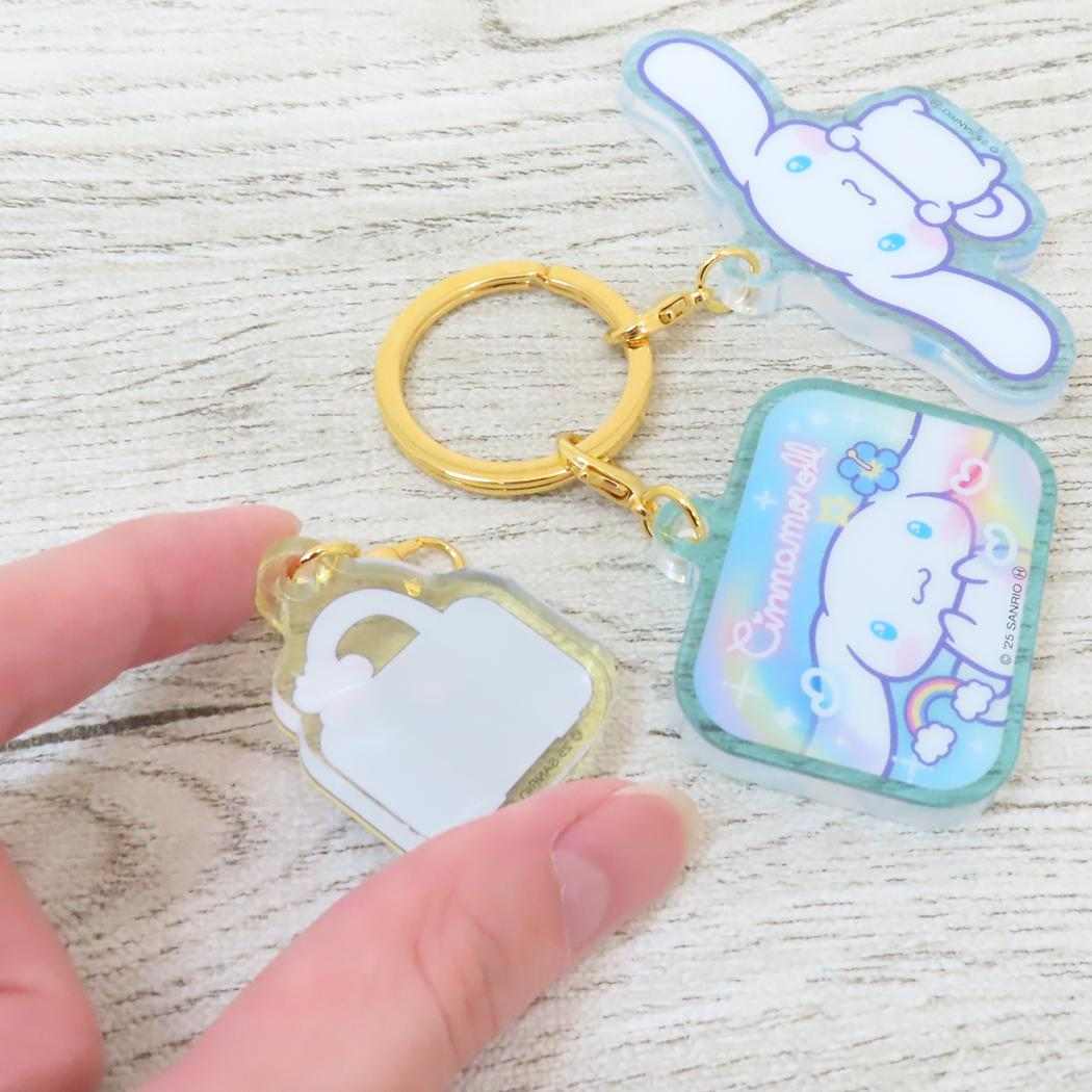 3連アクリルキーホルダー キーリング シナモロール 胸キュンメモリーズ サンリオ 3チャーム アクキー メール便可
