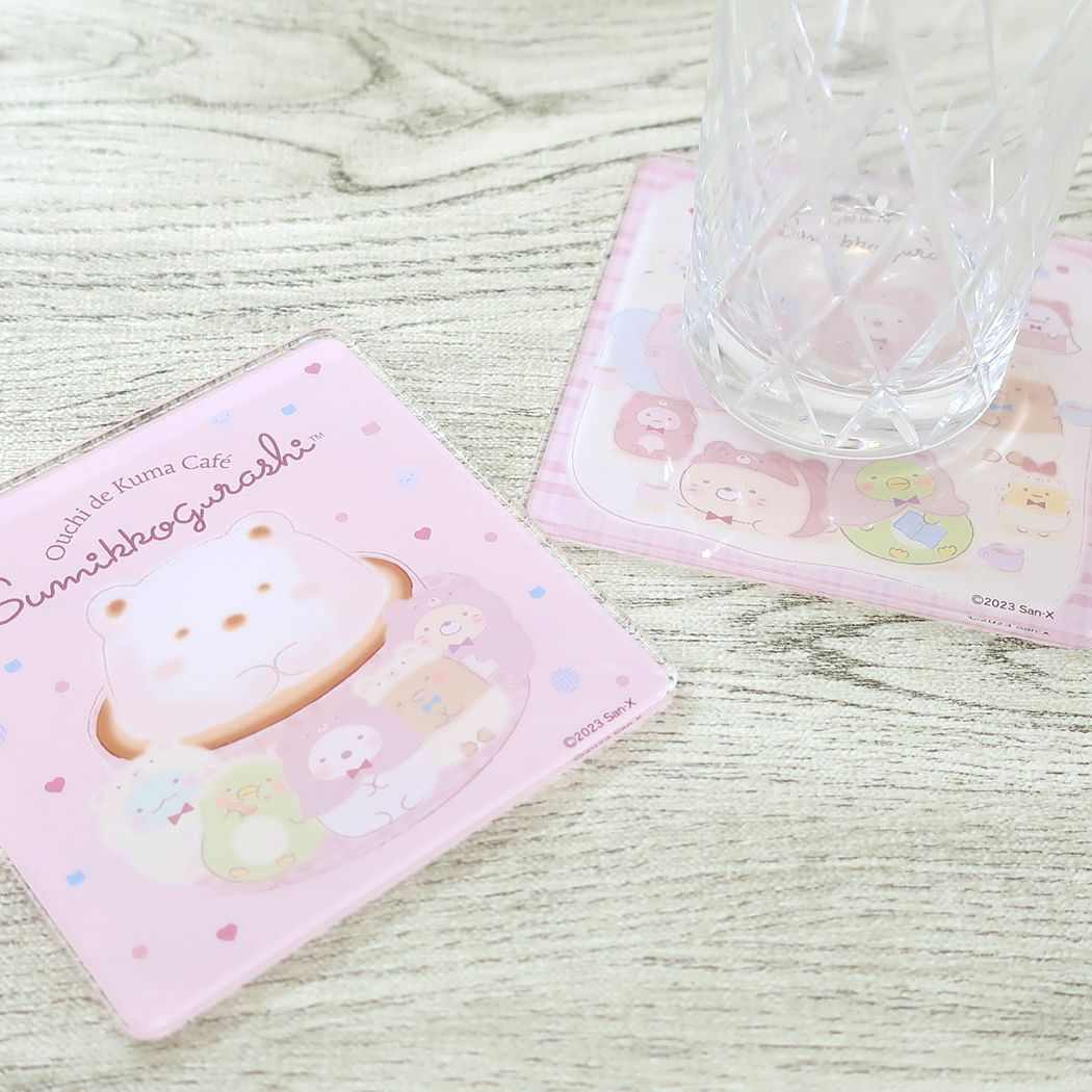 アクリルコースター テーブルウェア すみっコぐらし くまカフェ02 サンエックス ケイカンパニー コップ敷き メール便可
