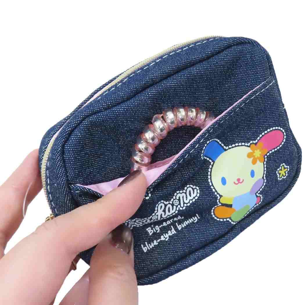 ポケット付きマルチポーチ コスメポーチ ウサハナ サンリオ