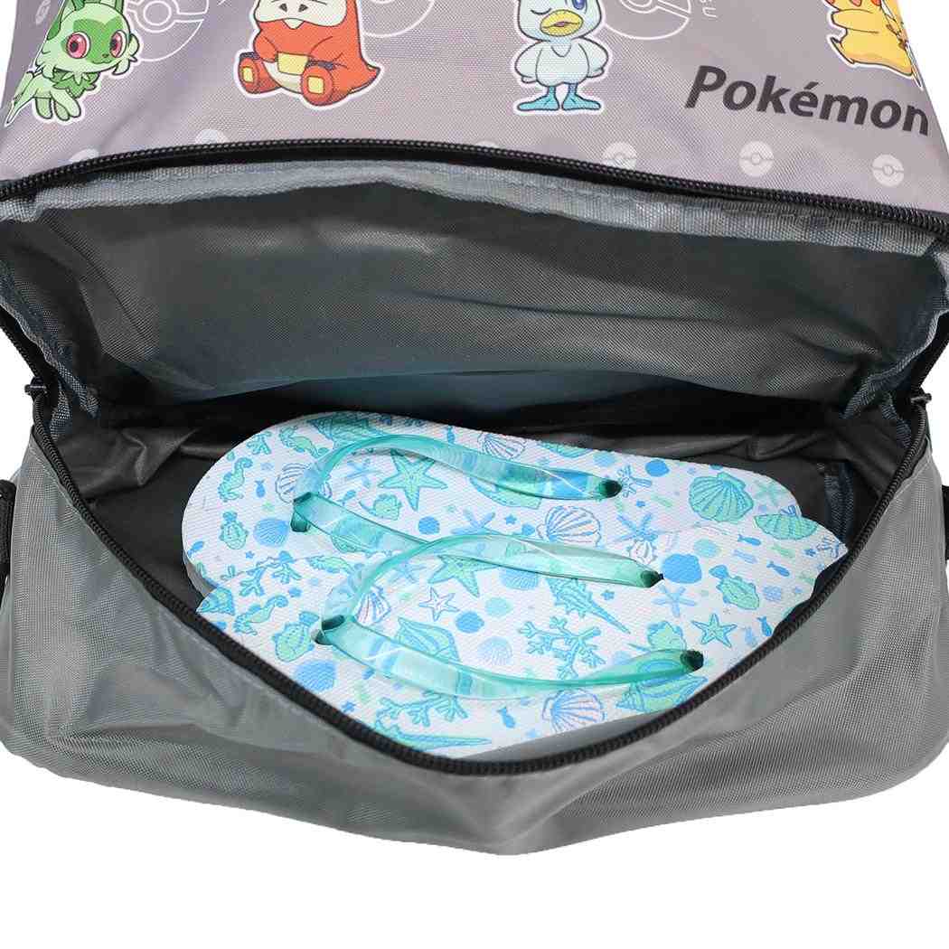 ポケットモンスター プールバッグ 2層ナップサック グレーポケモン集合 ポケモン マルヨシ 海プール レジャー用品 キャラクター グッズ シネマコレクション