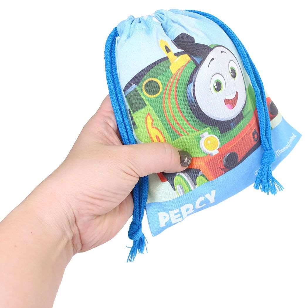 巾着XS きんちゃくポーチ 巾着袋 きかんしゃトーマス サックス マルヨシ 新学期準備雑貨 幼稚園 小学生 メール便可