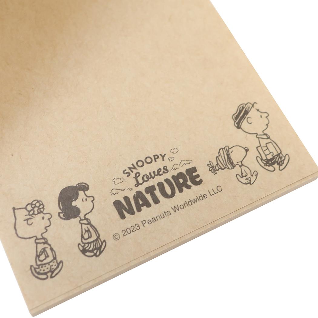 SNOOPY LOVES NATURE メモ メモ帳 スヌーピー ピンク ピーナッツ カミオジャパン かわいい メール便可