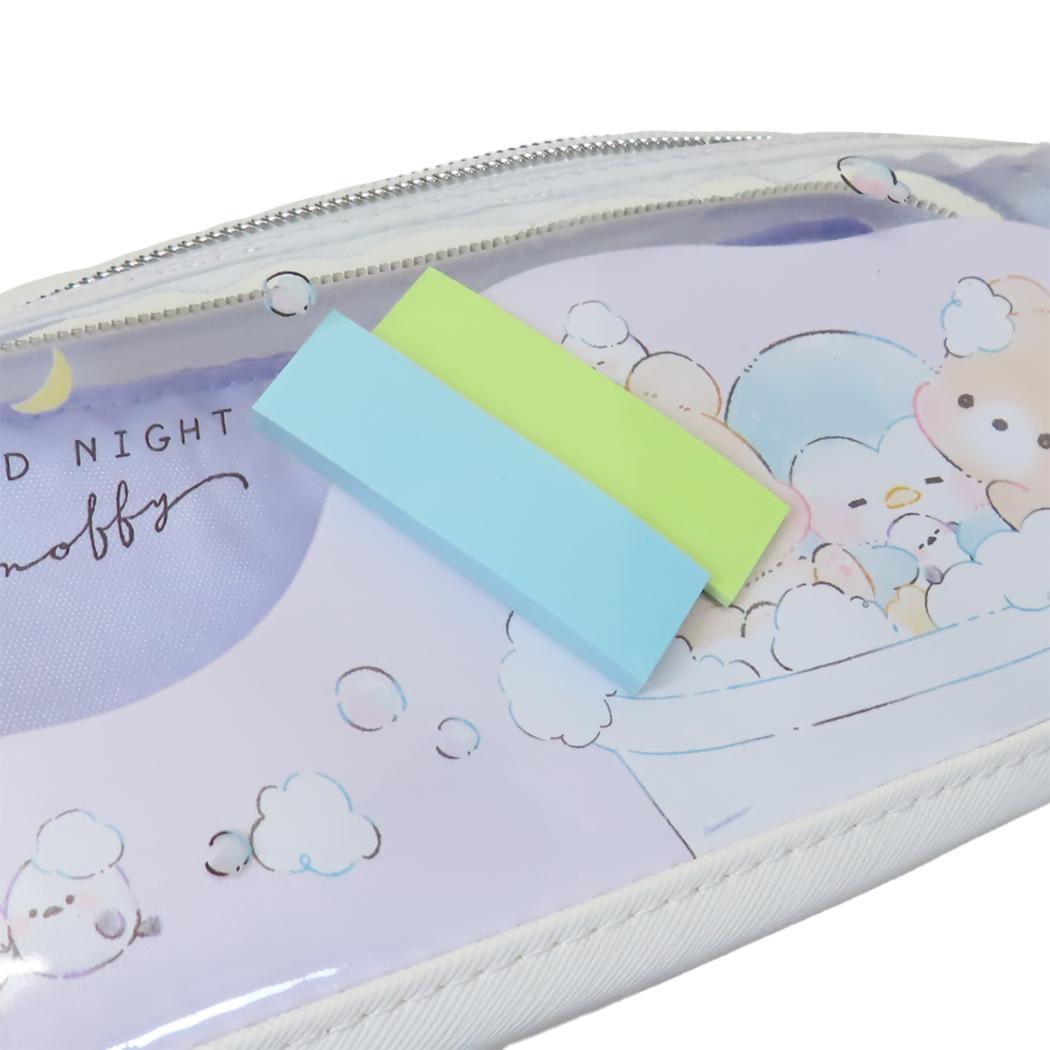 ツインファスナーペンケース ペンポーチ すやすやモフィー バスタイム カミオジャパン 筆箱 新学期準備文具 大容量 かわいい