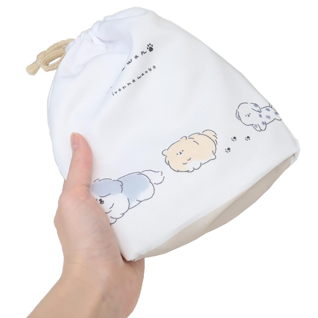 マチ付き巾着 きんちゃくポーチ 巾着袋 YURUWAN カミオジャパン 新学期準備 かわいい メール便可