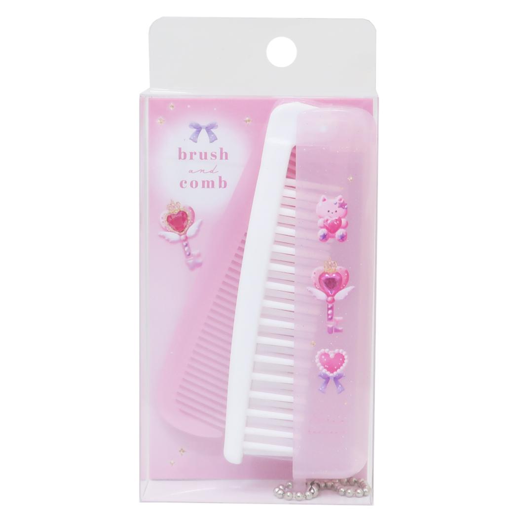 エクランウルー ヘアブラシ ストーン付き折りたたみブラシ&コーム MAGICAL PINK カミオジャパン 折りたたみくし かわいい グッズ メール便可 シネマコレクション