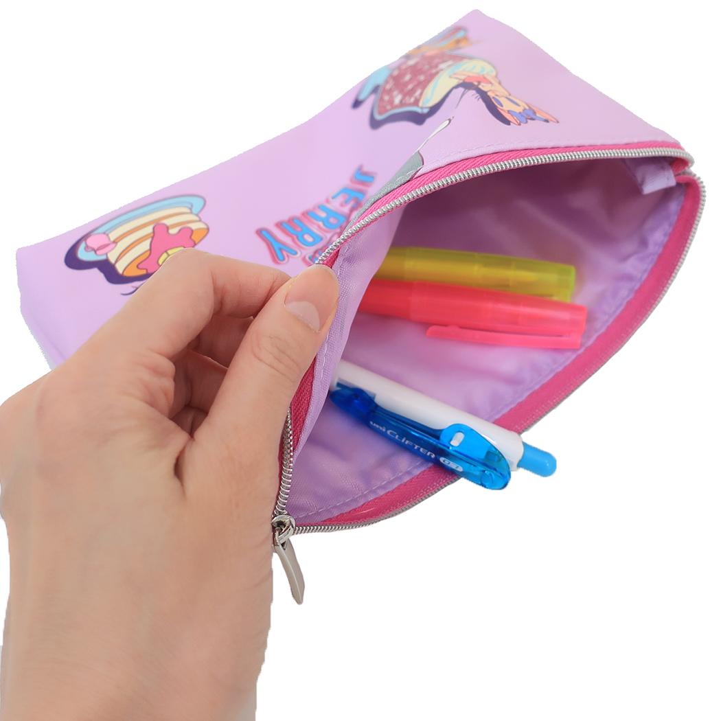 フラットペンポーチ ペンケース トム&ジェリー COLORFUL SWEETS パープル ワーナーブラザース カミオジャパン 新学期準備文具 メール便可