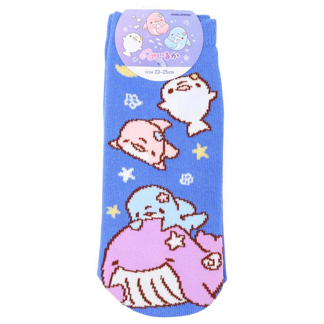 レディースソックス 女性用靴下 ゆるいるか Night Sea カミオジャパン くつ下 かわいい メール便可