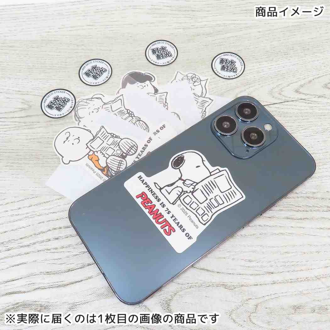 ミニデコステッカー ダイカットシール スヌーピー 75周年 サリー ピーナッツ カミオジャパン 耐水耐光 メール便可