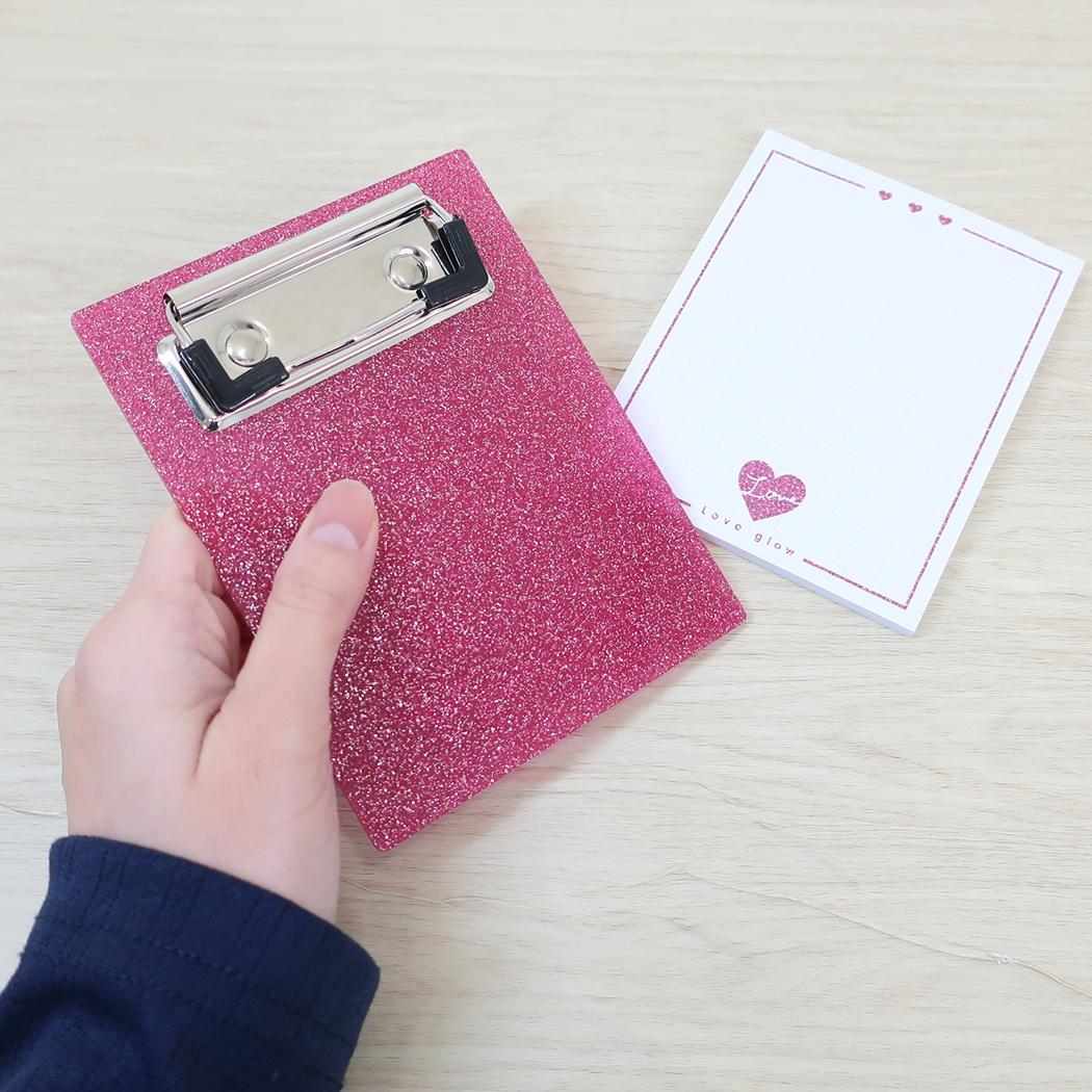 グリッターバインダーメモ メモ帳 Love glow ピンク カミオジャパン 新学期準備文具 かわいい メール便可