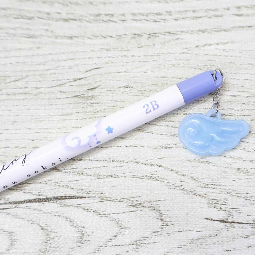 milky blue えんぴつ チャーム付き鉛筆 2B チェック ヨコ カミオジャパン 新学期準備文具 筆記用具 小学生 かわいい グッズ メール便可 シネマコレクション