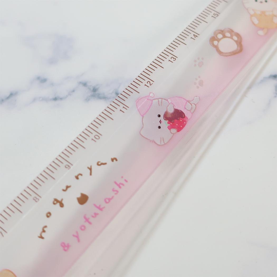 スリム17cm定規 ものさし もぐにゃん よふかし カミオジャパン 新学期準備文具 かわいい メール便可