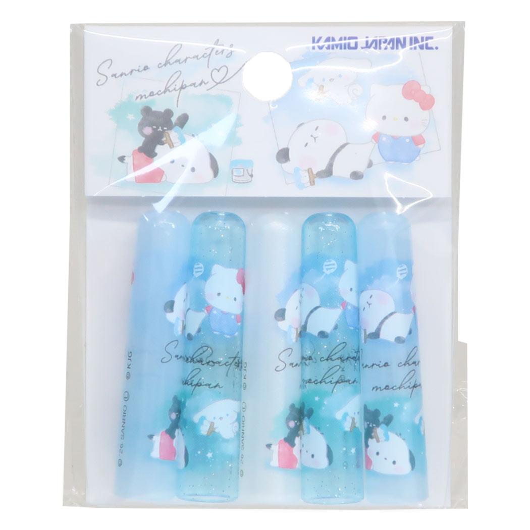 サンリオキャラクターズxもちもちぱんだ 鉛筆キャップ えんぴつカバー5本セット SORAIRO OEKAKI ブルー Sanrio カミオジャパン