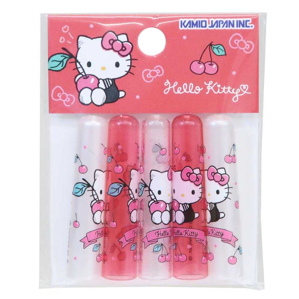 サンリオキャラクターズ 鉛筆キャップ えんぴつカバー5本セット ハローキティ/サクランボ Sanrio カミオジャパン