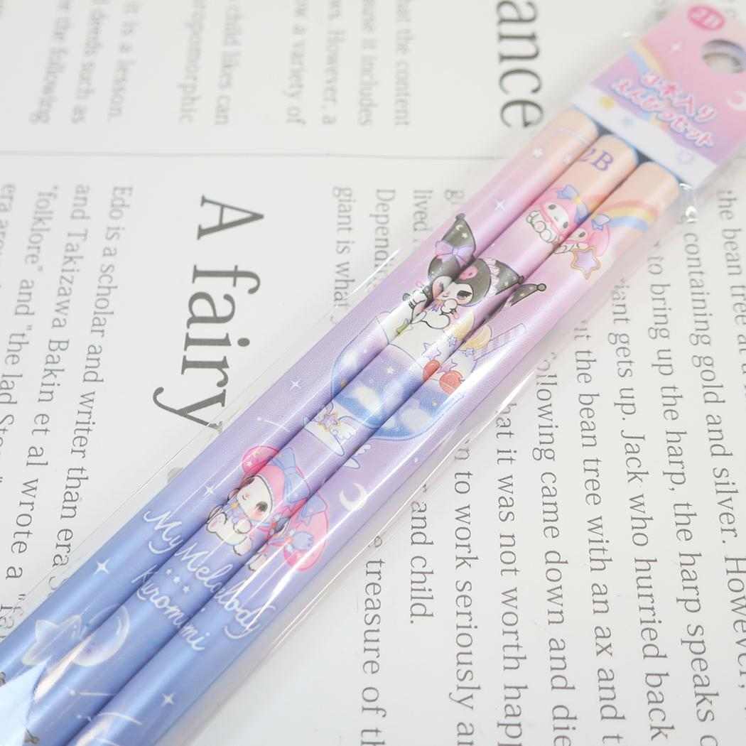 マイメロディ&クロミ えんぴつ 3本入り鉛筆2Bセット Starry sweets サンリオ カミオジャパン