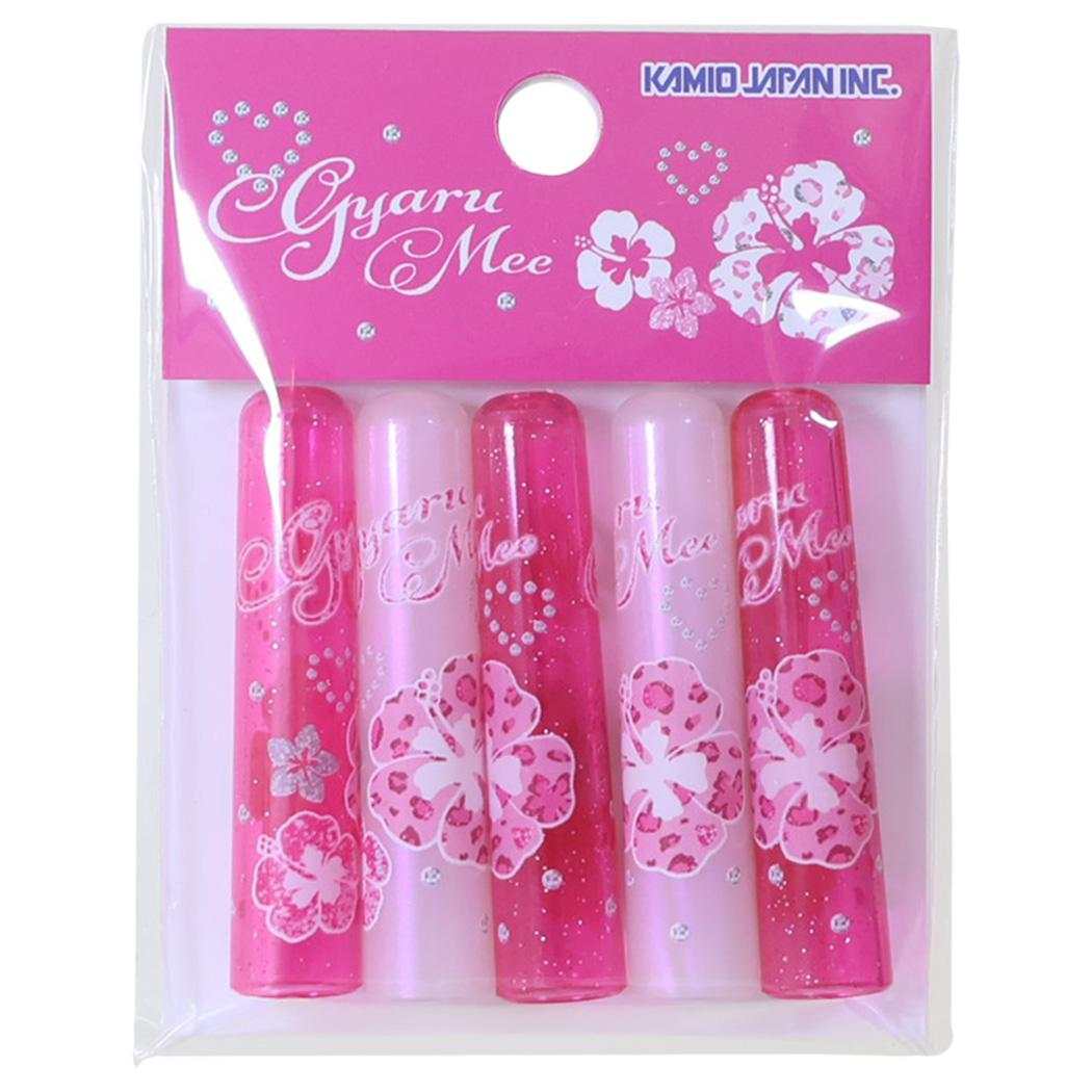 GYARUMEE ギャルミー 鉛筆キャップ えんぴつカバー5本セット ハイビスカス カミオジャパン