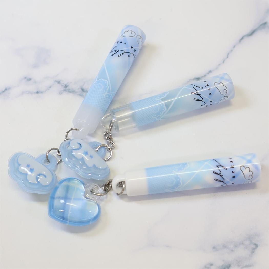 鉛筆キャップ milky blue ドロップチャームキャップ チェック カミオジャパン