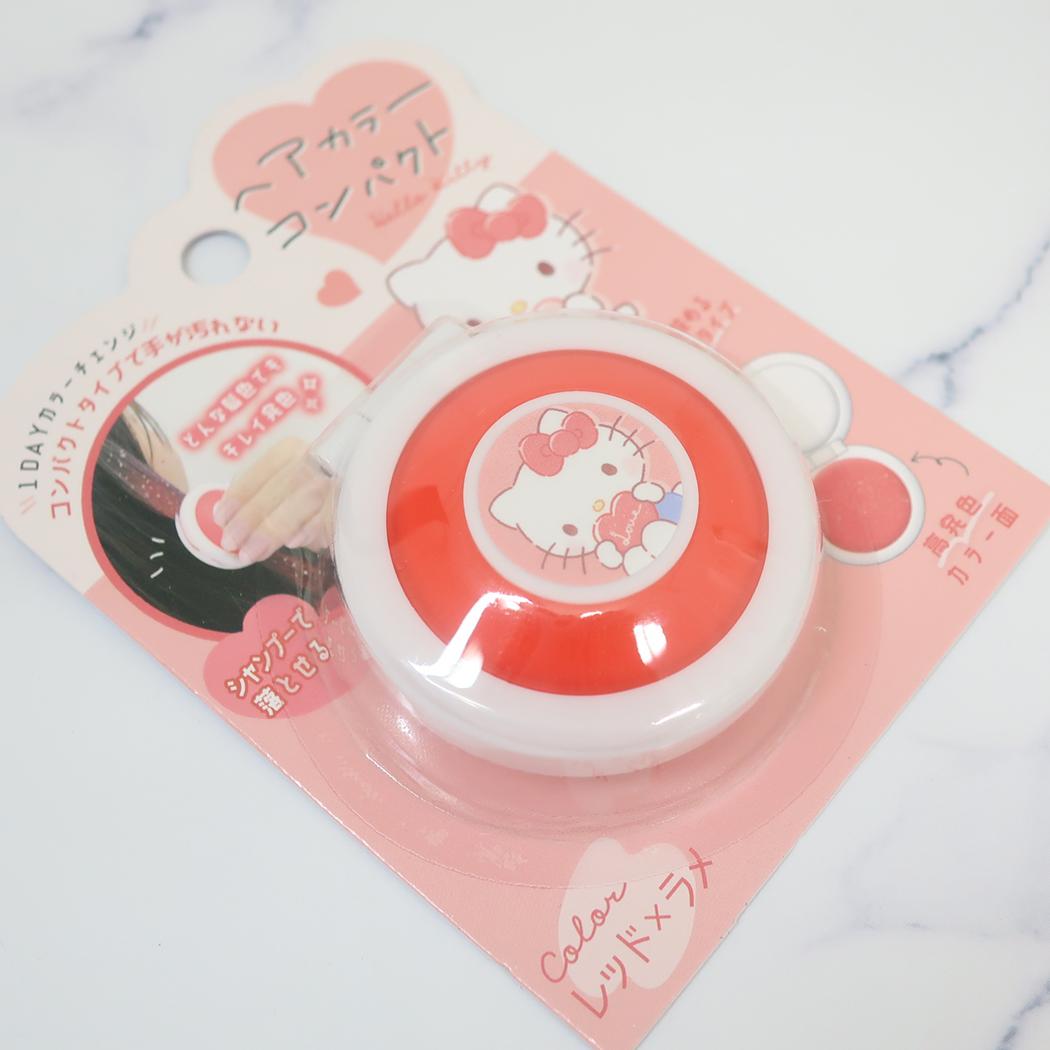 ヘアカラーコンパクト ヘアカラー用品 ハローキティ レッドxラメ サンリオ カミオジャパン コスプレ 髪染め 推し活
