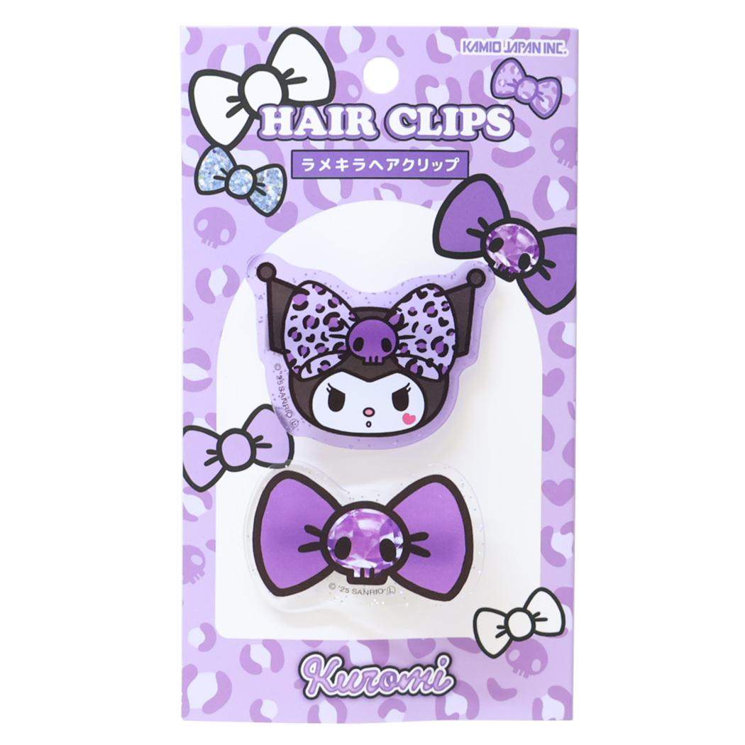 クロミ ヘアアクセ ラメキラヘアクリップ ギャルアート パープル サンリオ カミオジャパン 前髪クリップ キャラクター グッズ メール便可 シネマコレクション