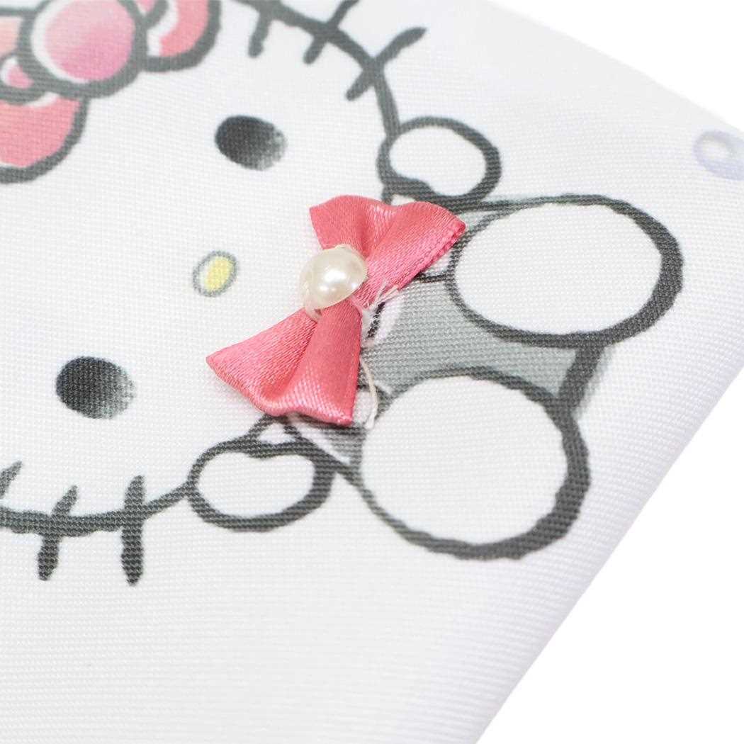 ハローキティ 巾着袋 マチ付き巾着 きんちゃくポーチ モノクロリボン サンリオ カミオジャパン 新学期準備 キャラクター グッズ メール便可 シネマコレクション