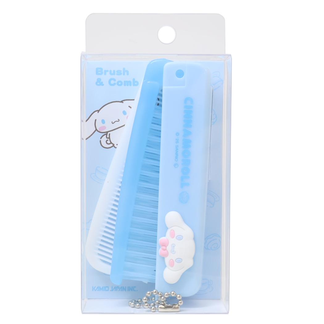シナモロール ヘアブラシ ぷっくり折りたたみブラシ&コーム サンリオ カミオジャパン プレゼント かわいい 折りたたみくし キャラクター グッズ メール便可 シネマコレクション