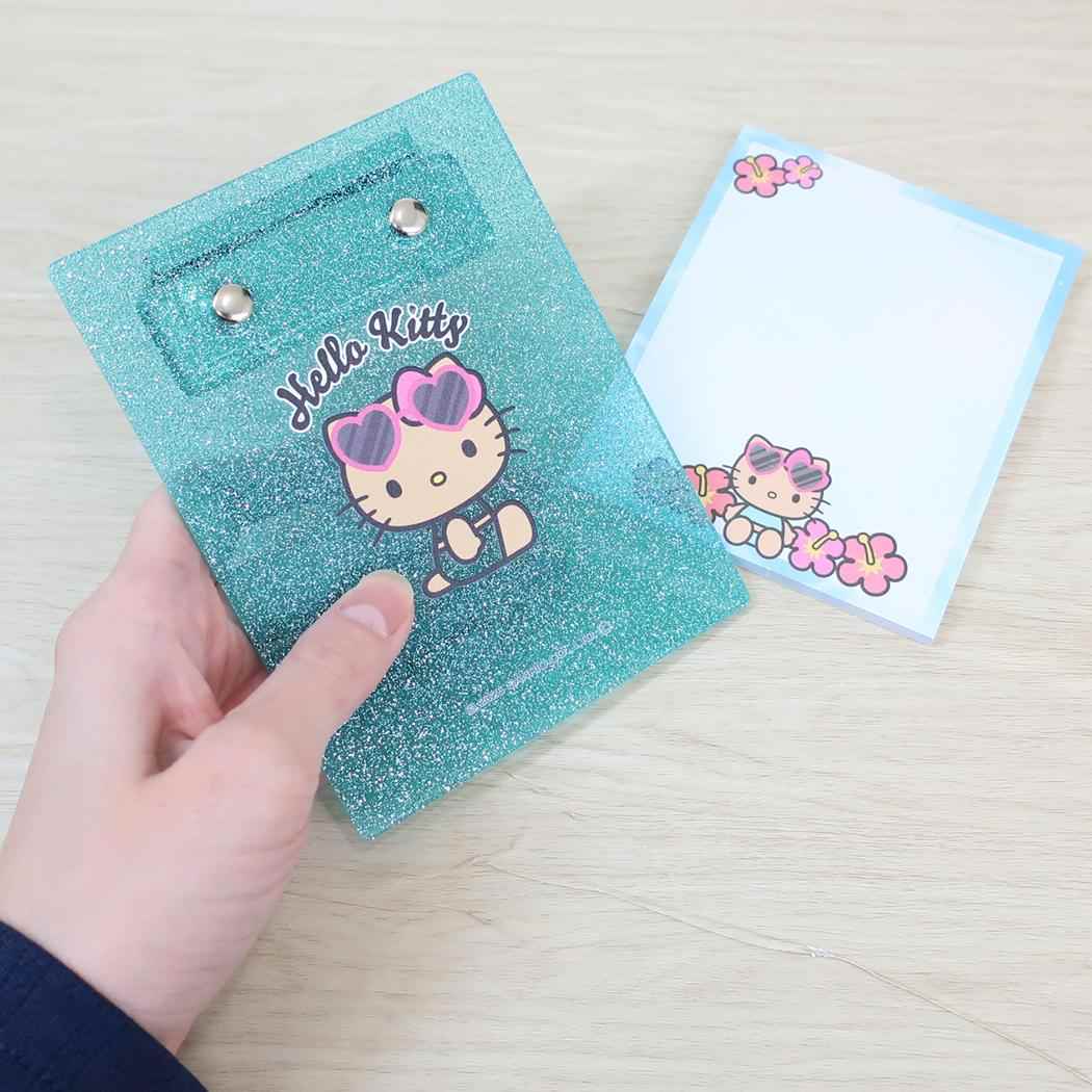 ハローキティ メモ帳 グリッターバインダーメモ 日焼け サンリオ カミオジャパン 新学期準備文具 キャラクター グッズ メール便可 シネマコレクション