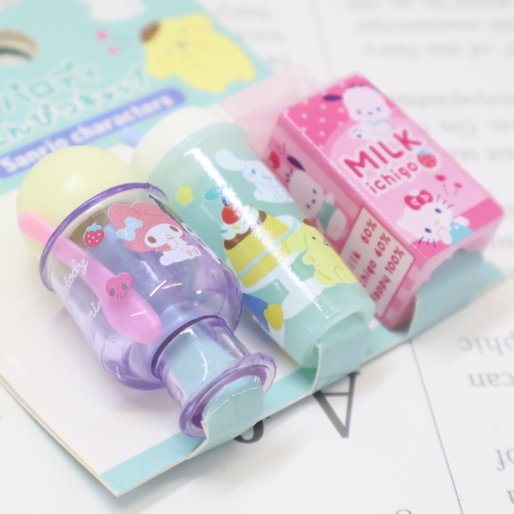 サンリオキャラクターズ 鉛筆キャップ パロディえんぴつキャップ 3本セット ドリンク Sanrio カミオジャパン 新学期準備文具 キャラクター グッズ メール便可 シネマコレクション