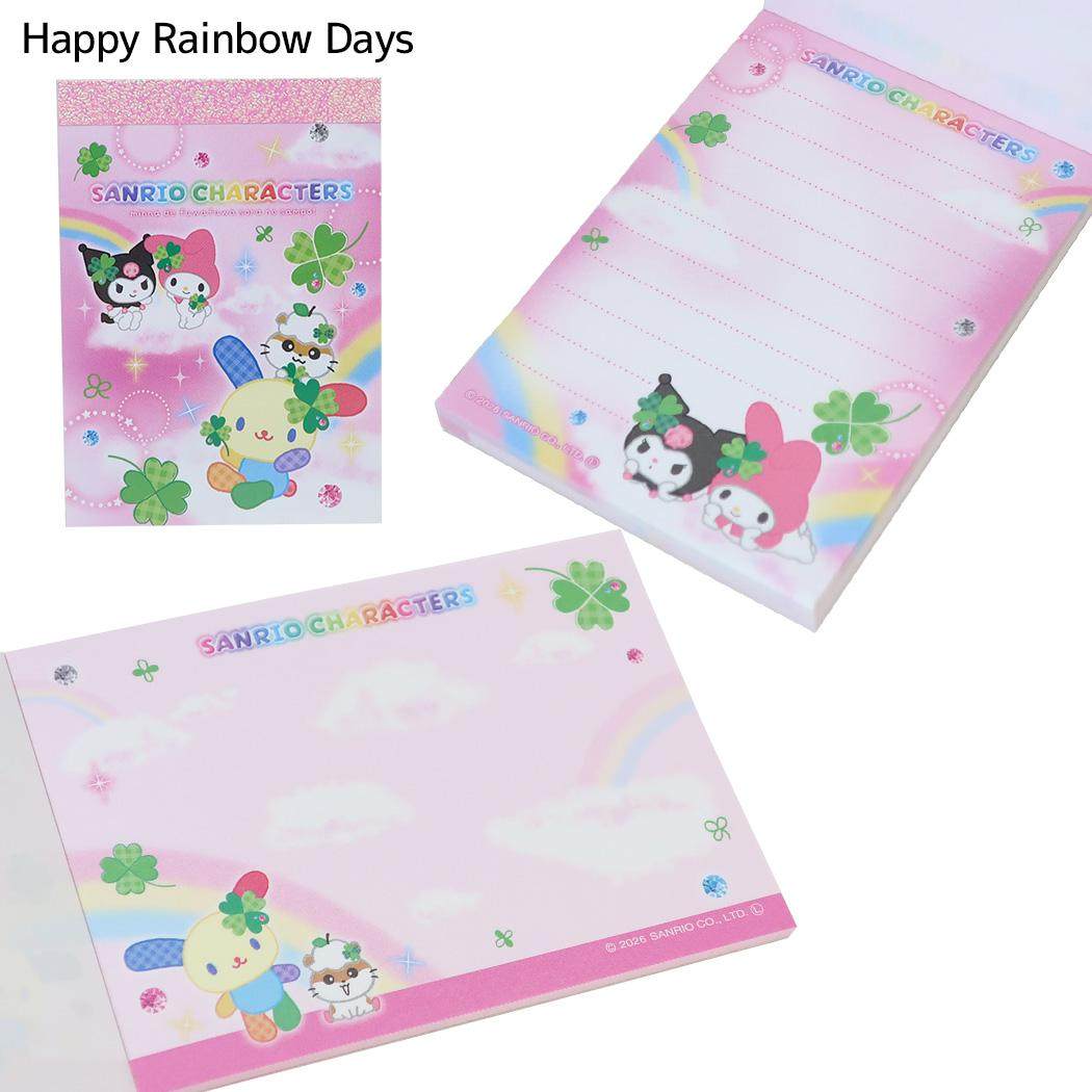 サンリオキャラクターズ メモ帳 メモミニ ミニミニメモ 平成ファンシー Happy Rainbow Days Sanrio カミオジャパン