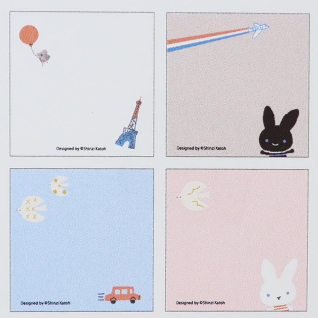 Shinzi Katoh シンジ カトウ メモ帳 ブロックメモ Kawaii Mon Peluche lapin 木野瀬印刷
