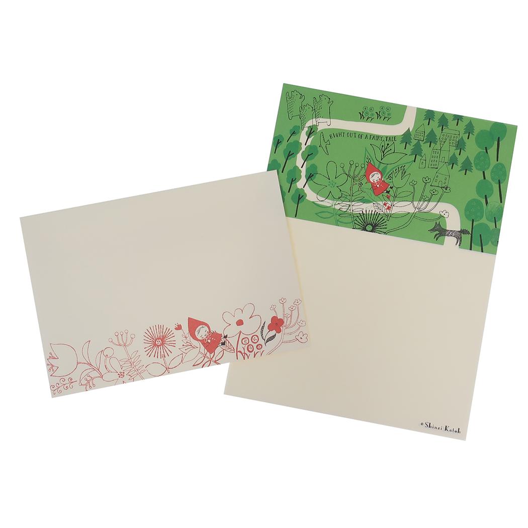 手紙セット レターセット 赤ずきん ちょっとひと休み 木野瀬印刷 便箋&封筒 かわいい グッズ メール便可 シネマコレクション