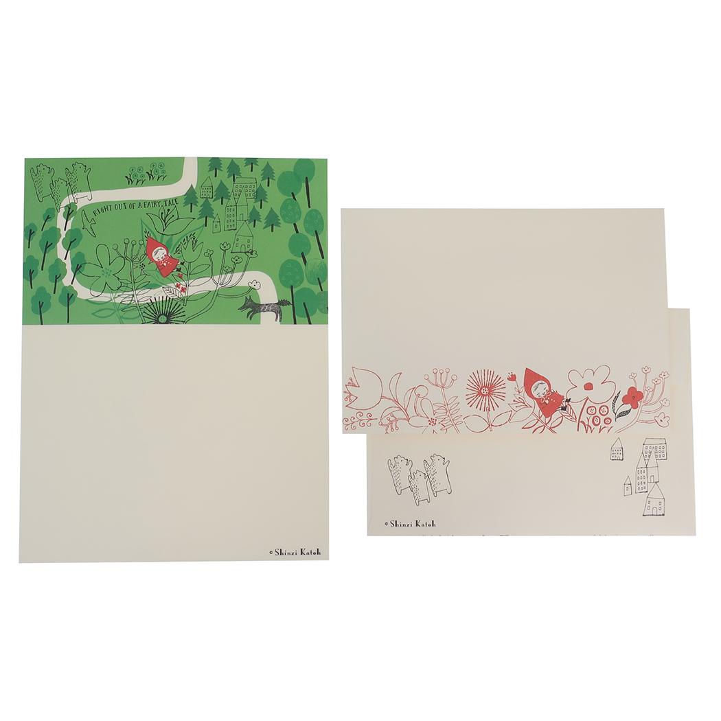 手紙セット レターセット 赤ずきん ちょっとひと休み 木野瀬印刷 便箋&封筒 かわいい グッズ メール便可 シネマコレクション