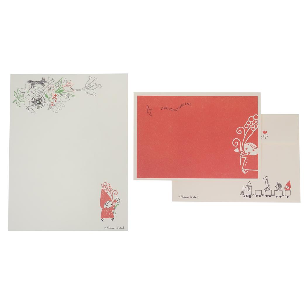 手紙セット レターセット 赤ずきん 花束を 木野瀬印刷 便箋&封筒 かわいい グッズ メール便可 シネマコレクション