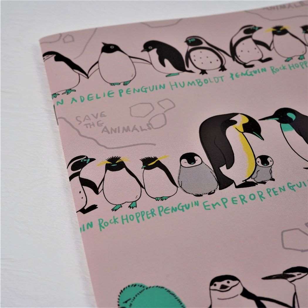 横罫ノート ノートA5 ペンギングリーン 絶滅危惧種 木野瀬印刷 ミニノート かわいい グッズ メール便可 シネマコレクション