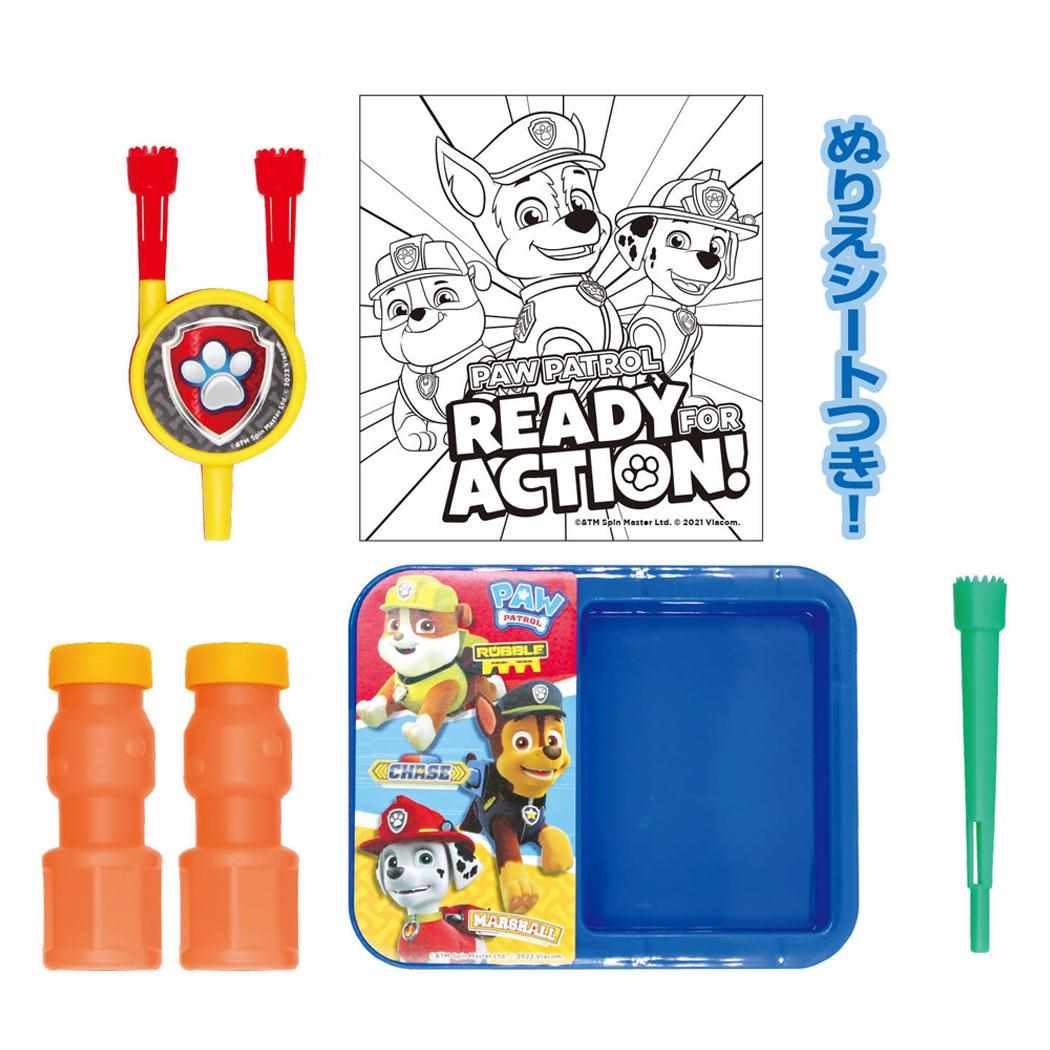 パウパトロール おもちゃ トレイシャボン玉セット ぬりえシート付き 尾上萬 シャボン玉 玩具 外遊び アニメキャラクター グッズ シネマコレクション