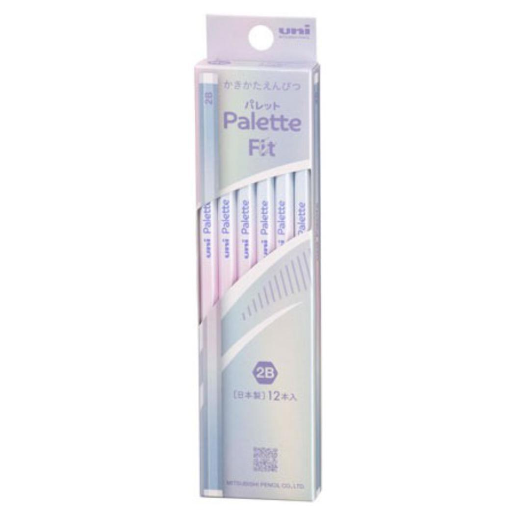 鉛筆 六角軸えんぴつ12本セット 2B uni Palette Fit パールホワイト 三菱鉛筆 かきかた鉛筆 新学期準備文具 小学生 グッズ メール便可 シネマコレクション