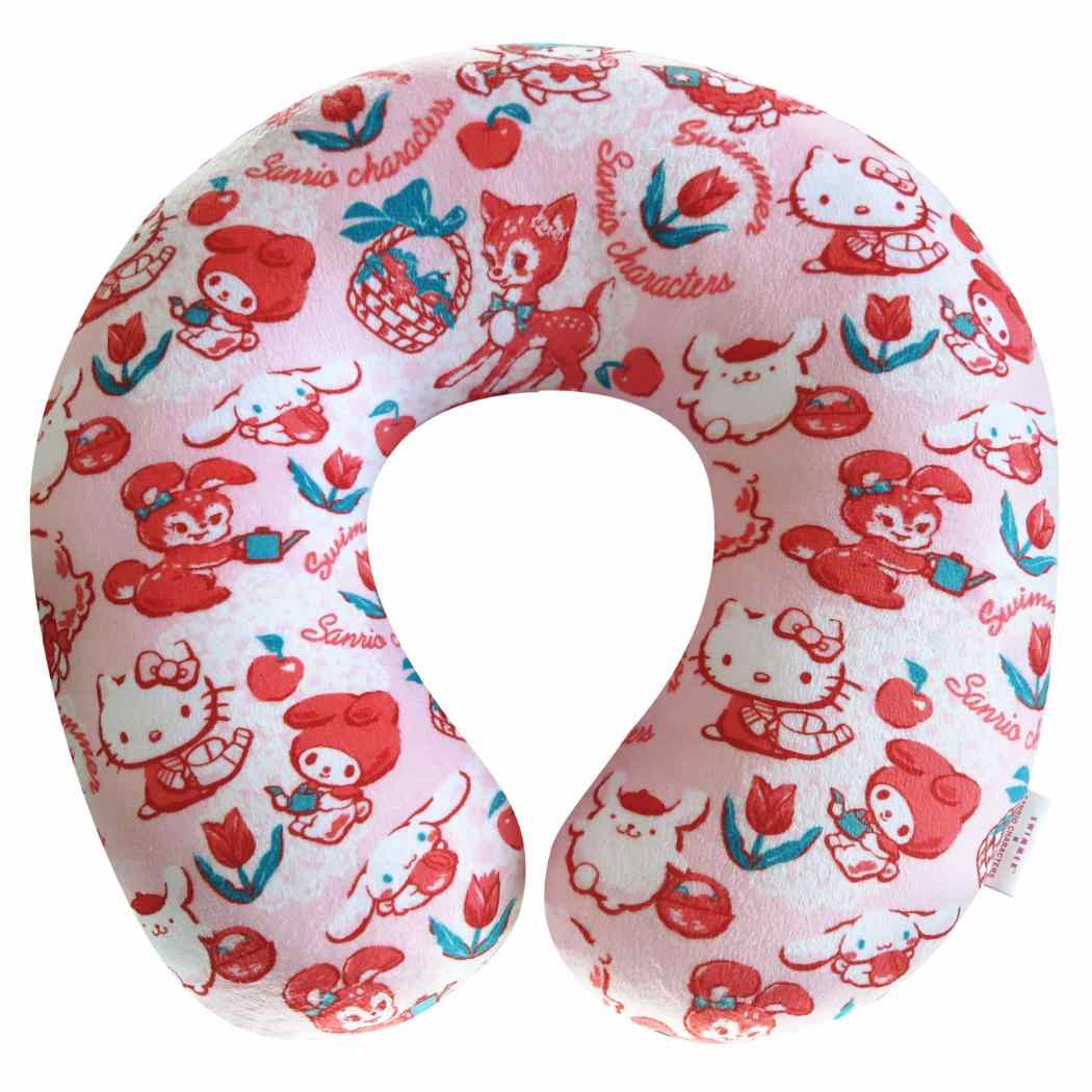 スイマーxサンリオキャラクターズ トラベルまくら ネックピロー ピンク SWIMMERxSANRIO 三金商事 旅行用品 キャラクター グッズ シネマコレクション
