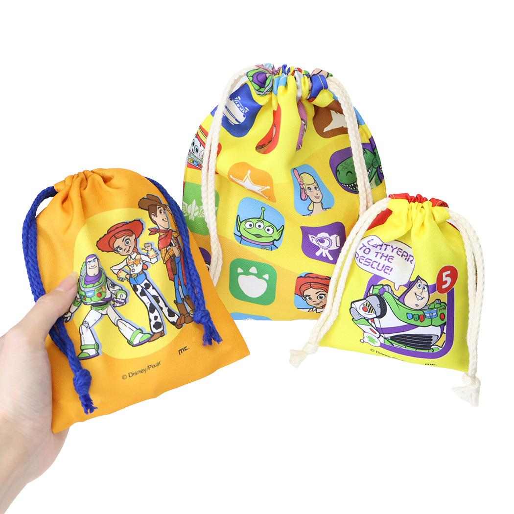 トイストーリー5 巾着袋 3P巾着 きんちゃくポーチ3枚セット ディズニー マリモクラフト