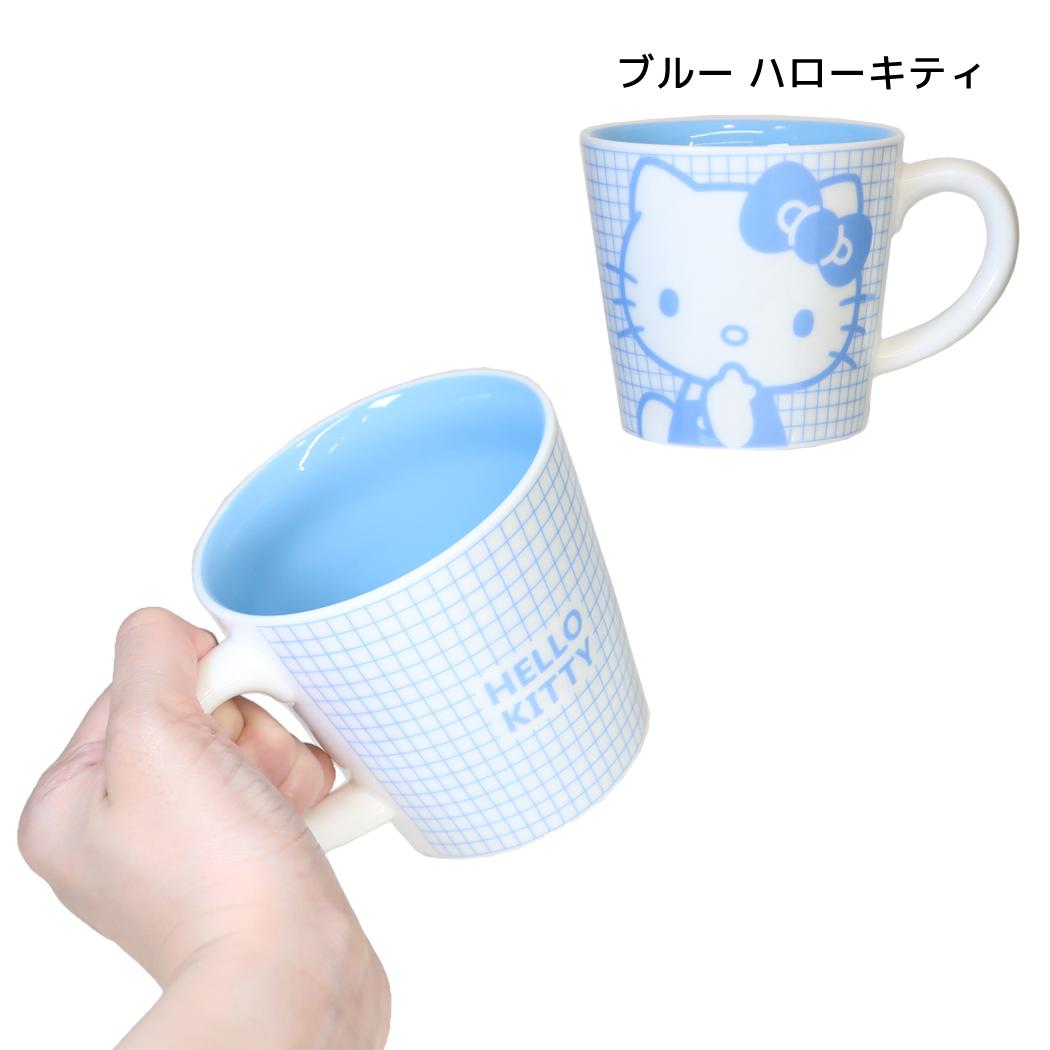 サンリオキャラクターズ マグカップ カラーチェックマグ ブルー ハローキティ Sanrio マリモクラフト