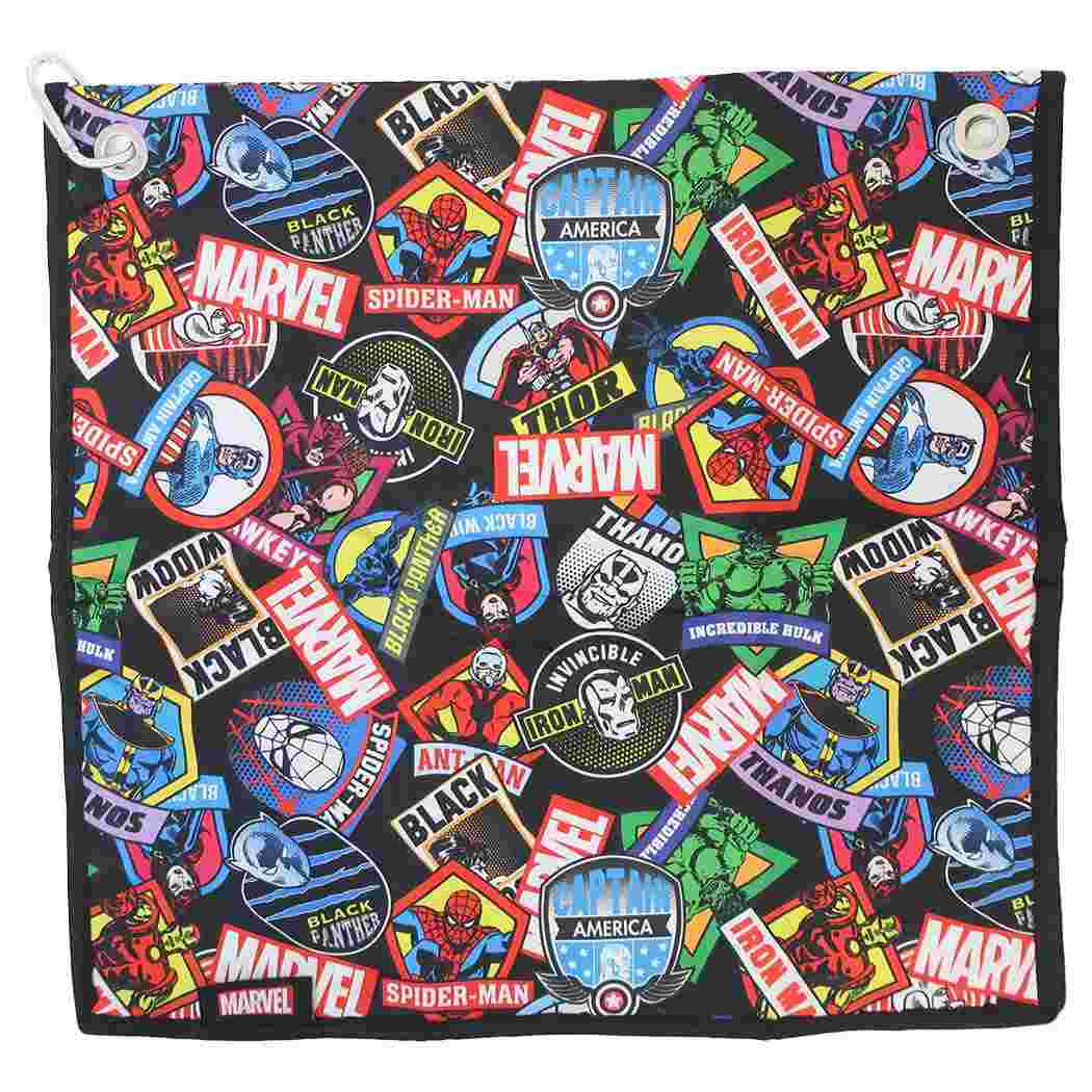 マーベル ハンドタオル レインタオルL ランダムワッペン MARVEL 丸眞 ゴルフ雑貨 キャラクター グッズ