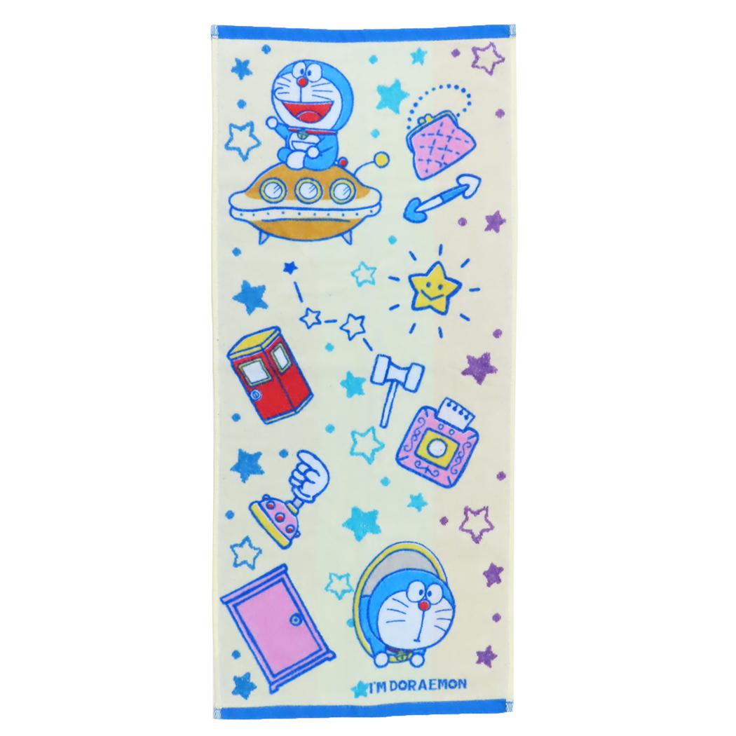 アイムドラえもん フェイスタオル シャーリングジャガードロングタオル オーガニックコットン 星とひみつ道具 サンリオ 丸眞 新生活 アニメキャラクター グッズ メール便可 シネマコレクション