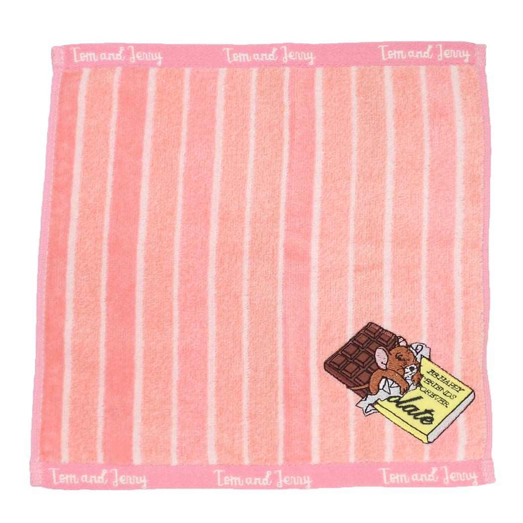トムとジェリー ミニタオル シャーリングハンカチタオル ピンクイエローチョコレートタオル ワーナーブラザース 丸眞 汗拭きタオル かわいい キャラクター グッズ メール便可 シネマコレクション